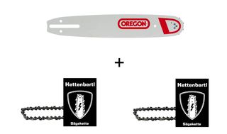 2 x Sägekette + 1x Oregon Führungsschiene für Motorsäge HOMELITE 150 45 cm Schwert (Schnittlänge) 325 1,3 mm